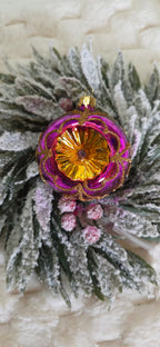 Szklane bombki choinkowe różowe reflektorki latarenki